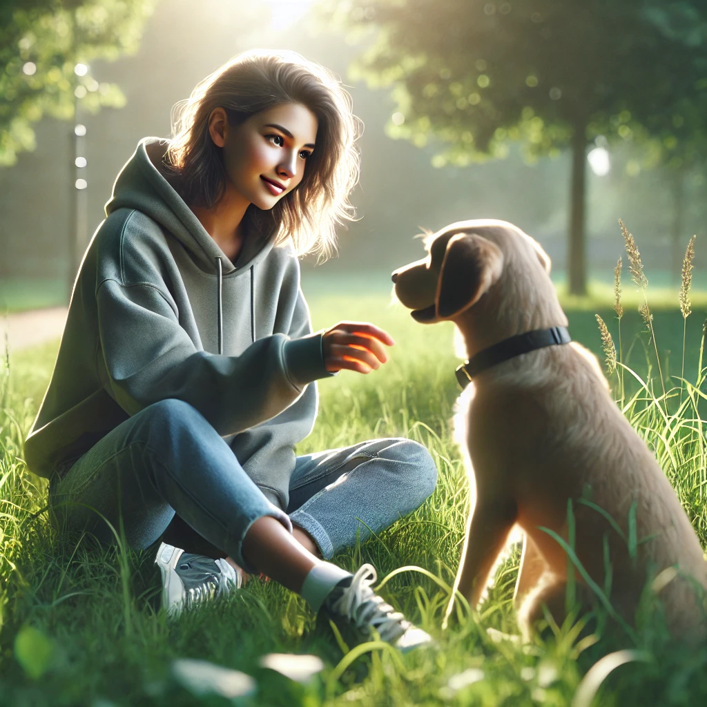 Ragazza Coach con Cane
